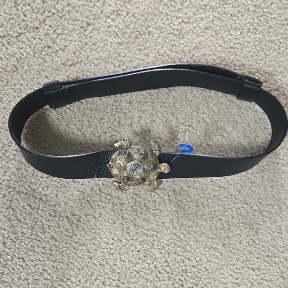 Chico's Black And Gold Turtle Belt Size Small/Medium - Picture 1 of 7